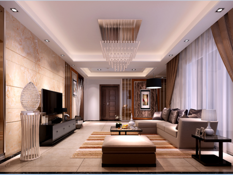  海德城现代简约客餐厅卧室CAD施工图 