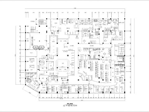  2860㎡汤泉 桑拿 洗浴中心cad施工图 