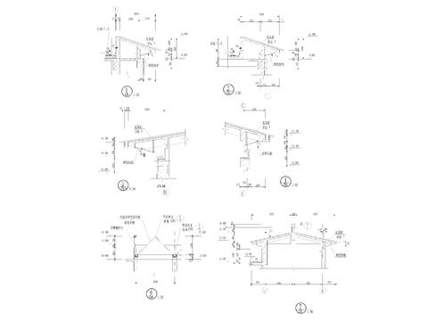  坡屋面建筑构造节点cad施工图 