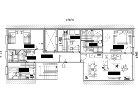  83m²公寓住宅cad平面图 
