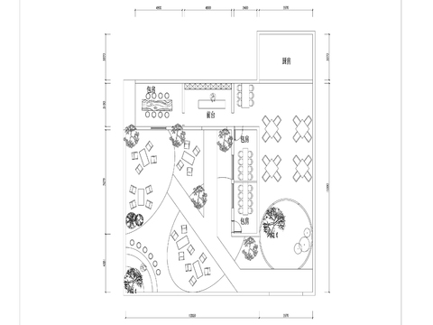  9露营风餐厅茶饮烧烤店cad平面图 