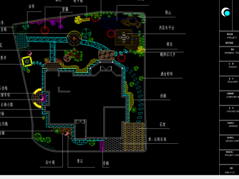  庭院花园景观cad平面图 