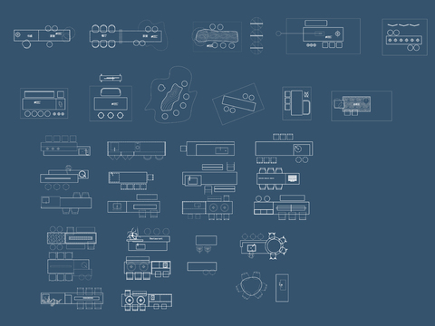  茶桌吧台cad图库 