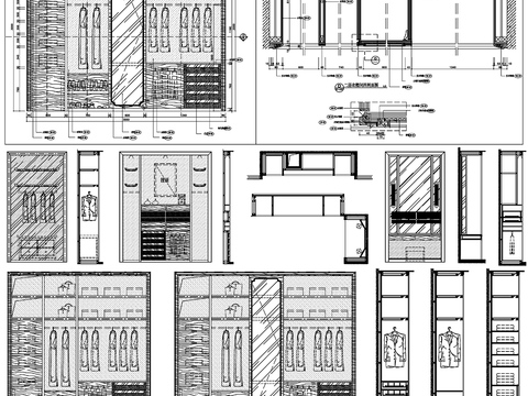  衣柜设计素材cad图库 