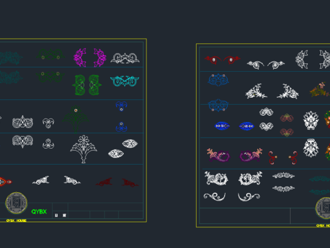  装饰雕花cad图库 