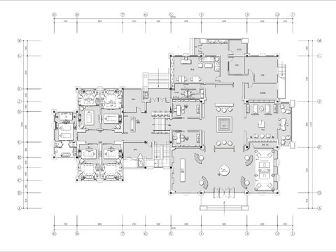  水疗SPA会所cad平面图 