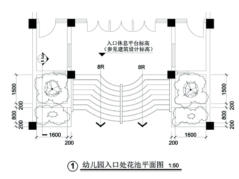  花池cad大样详图 