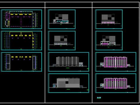  氨及二氧化碳制冷系统水果及肉食品冷冻库cad施工图 