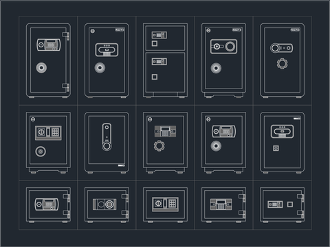  原创 保险柜cad图库 