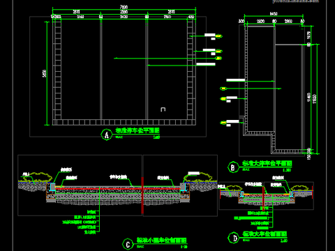  标准停车位cad大样图 