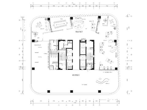  創(chuàng)意辦公空間cad施工圖 