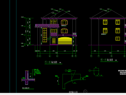  某别墅建筑扩出图 