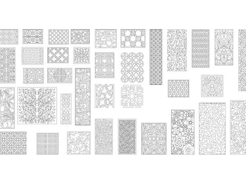  镂空花纹雕花CAD图案 