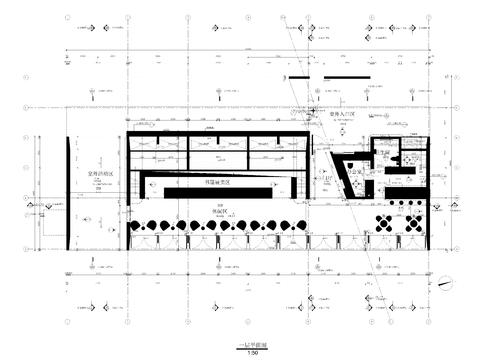  720㎡書店 書吧cad施工圖 