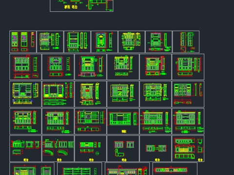  整木家居实木酒柜吧台cad图库 