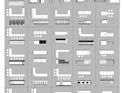  中岛台吧台cad图库 