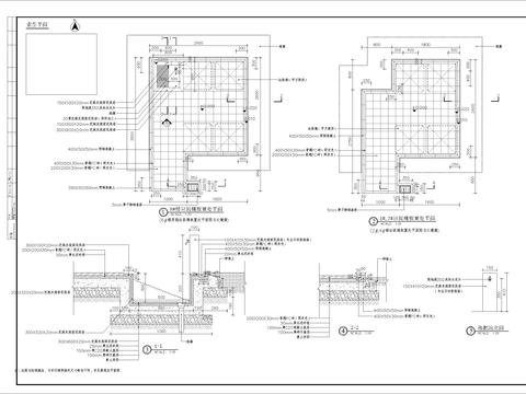  垃圾桶放置处CAD节点大样 