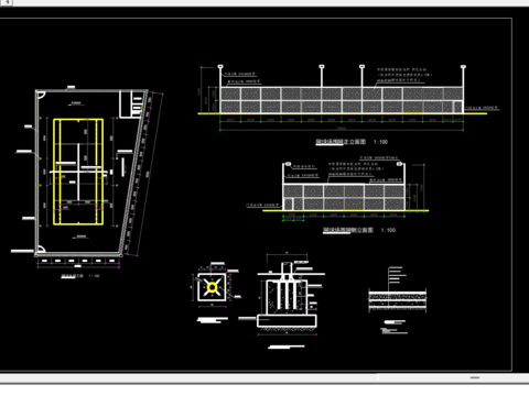  标准篮球场 网球场 羽毛球场CAD施工图 