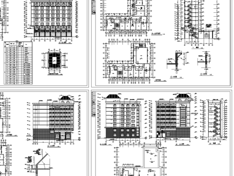  私人賓館建筑CAD施工圖 