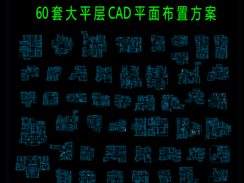  家裝大平層cad施工圖 