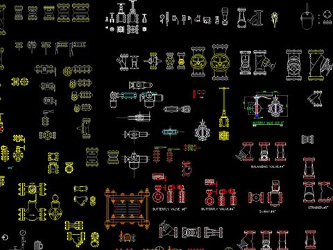  管道配件cad图库 