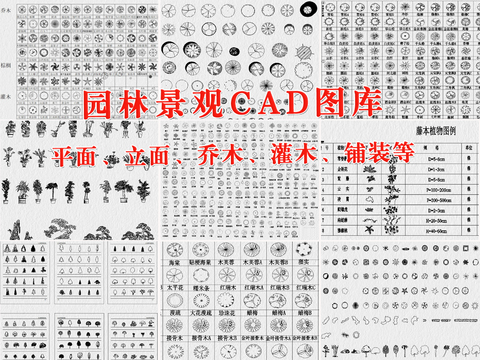  园林景观cad图库 