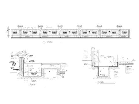  园林景墙节点大样图 
