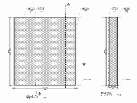 镂空屏风 金属隔断cad大样图 