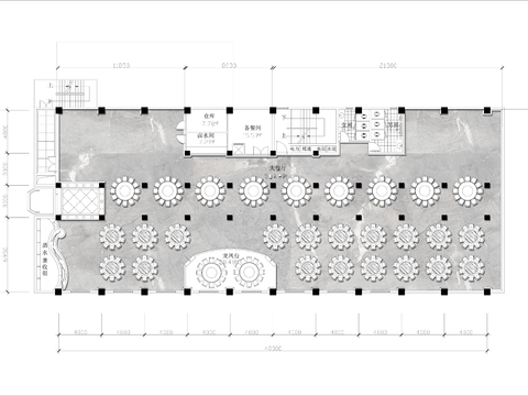  酒店餐厅cad平面图 