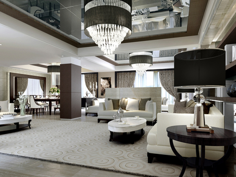  万科燕南园c户型样板房施工图+效果图 