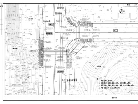  龍洲大道與公園北路人行天橋工程CAD施工圖 