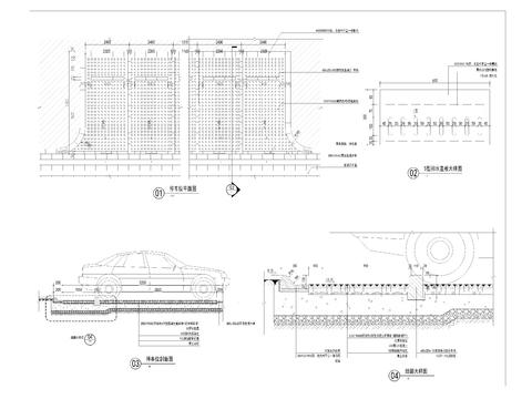  停车位详图 节点大样图 