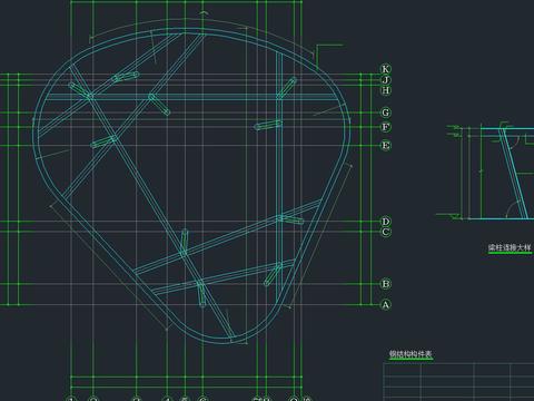  异型钢廊架节点大样 