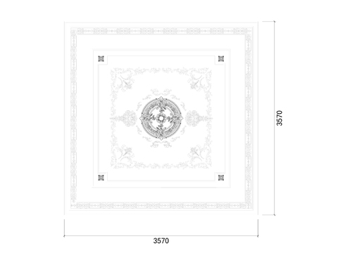  法式欧式天花吊顶cad图库 