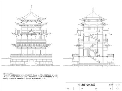  中式亭台cad大样图 