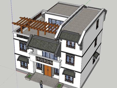  中式建筑cad施工圖 