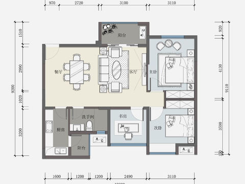  室内平面cad施工图 