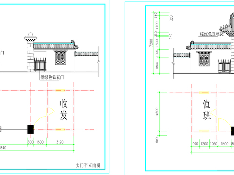  藏區(qū)大門cad施工圖 
