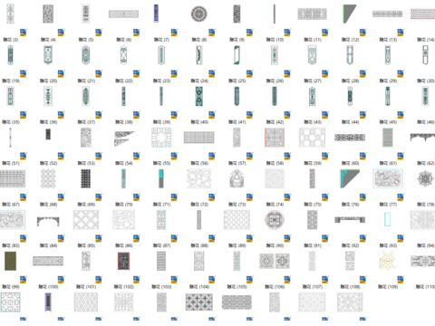  雕花花纹纹样CAD图库 