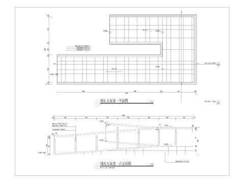  残疾人坡道cad立面图 