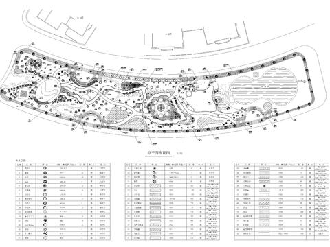  公園園林綠化cad施工圖 