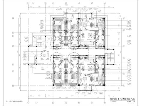  度假民宿别墅酒店cad施工图 