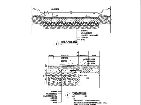 通用人行道详图节点大样 