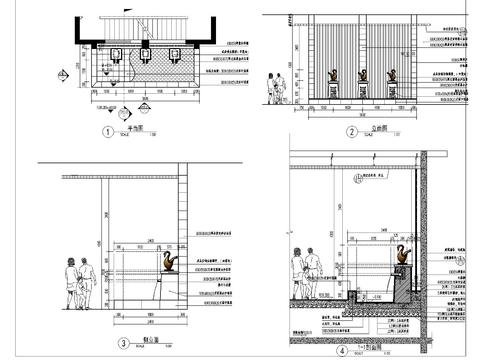  架空层特色水景详图cad大样图 