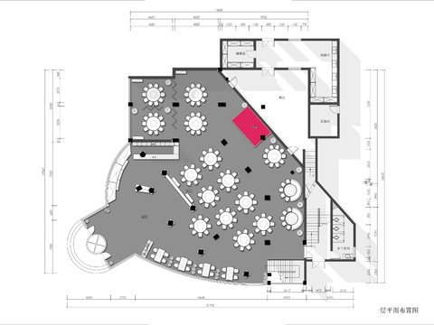  1200㎡两层中餐厅cad平面图 