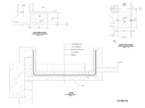  游泳池消毒池CAD施工图 