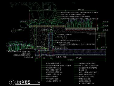  儿童戏水池及花钵CAD施工图 