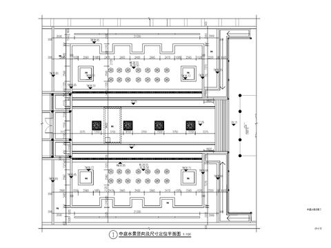  现代中庭水景cad大样图 