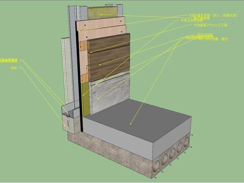 石材与木饰面cad节点图 