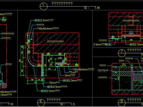  自动扶梯cad节点大样图 